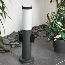 Borne Lumineuse Gaborone Anthracite, 1 Lumiere