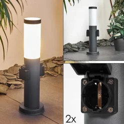 Borne Lumineuse Gaborone Anthracite, 1 Lumiere