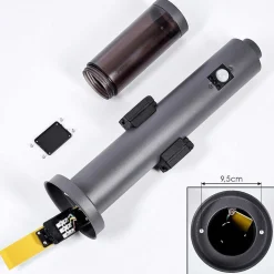 Borne Lumineuse Gaborone Anthracite, 1 Lumiere, Detecteur De Mouvement