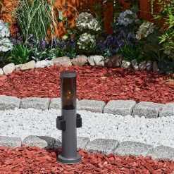 Borne Lumineuse Gaborone Anthracite, 1 Lumiere