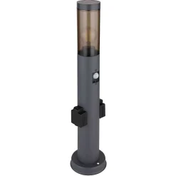 Borne Lumineuse Globo Boston Anthracite, 1 Lumiere, Detecteur De Mouvement