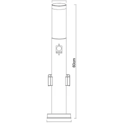 Borne Lumineuse Globo Boston Anthracite, 1 Lumiere, Detecteur De Mouvement