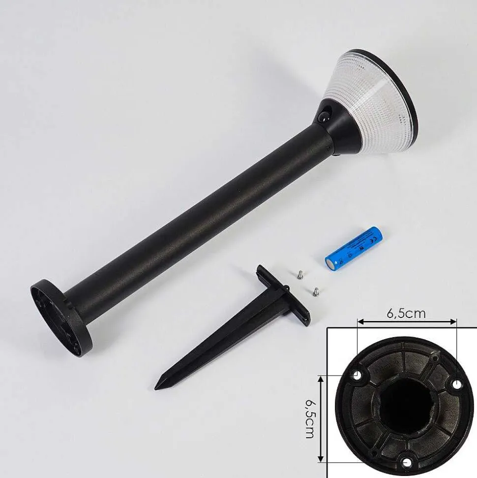 Borne Lumineuse Joennierni Led Noir, 1 Lumiere, Detecteur De Mouvement, Changeur De Couleurs