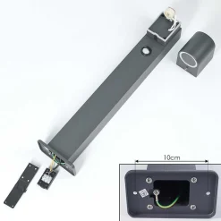 Borne Lumineuse Kingstown Anthracite, 1 Lumiere, Detecteur De Mouvement