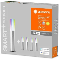 Borne Lumineuse Ledvance Garden Pole Acier Inoxydable, 1 Lumiere, Changeur De Couleurs