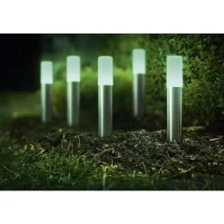 Borne Lumineuse Ledvance Garden Pole Acier Inoxydable, 1 Lumiere, Changeur De Couleurs