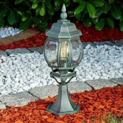 Borne Lumineuse Lentua Vert, Noir, 1 Lumiere