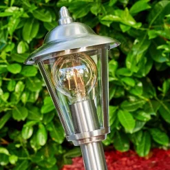 Borne Lumineuse Lerskov Acier Inoxydable, 1 Lumiere