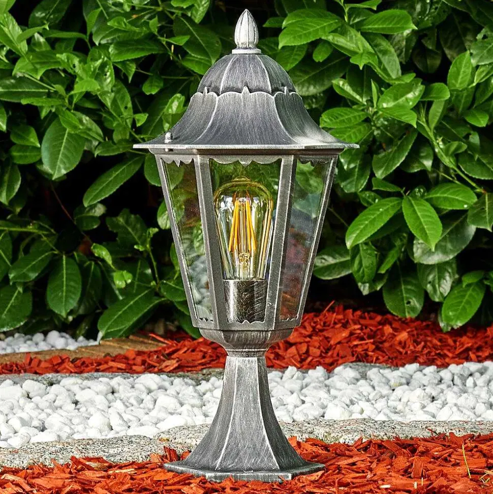 Borne Lumineuse Lignac Noir, Argente, 1 Lumiere