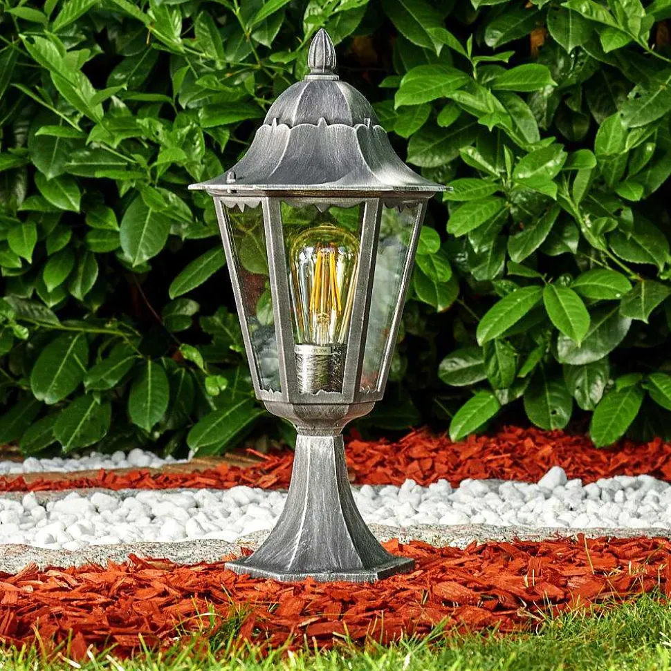 Borne Lumineuse Lignac Noir, Argente, 1 Lumiere