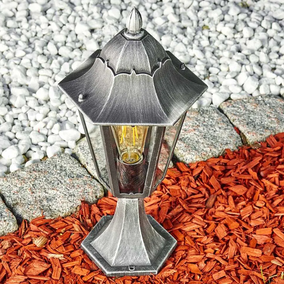 Borne Lumineuse Lignac Noir, Argente, 1 Lumiere