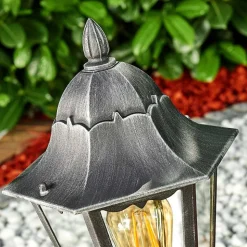 Borne Lumineuse Lignac Noir, Argente, 1 Lumiere