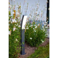 Borne Lumineuse Lutec Kira Led Anthracite, 1 Lumiere