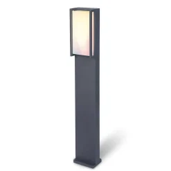 Borne Lumineuse Lutec Qubo Led Anthracite, 1 Lumiere, Changeur De Couleurs