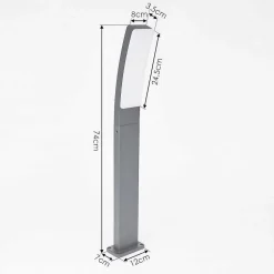 Borne Lumineuse Maseru Led Anthracite, 1 Lumiere