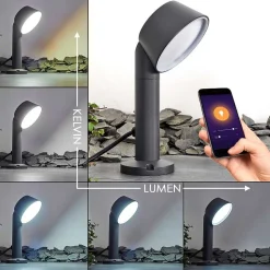 Borne Lumineuse Moroni Led Anthracite, 1 Lumiere