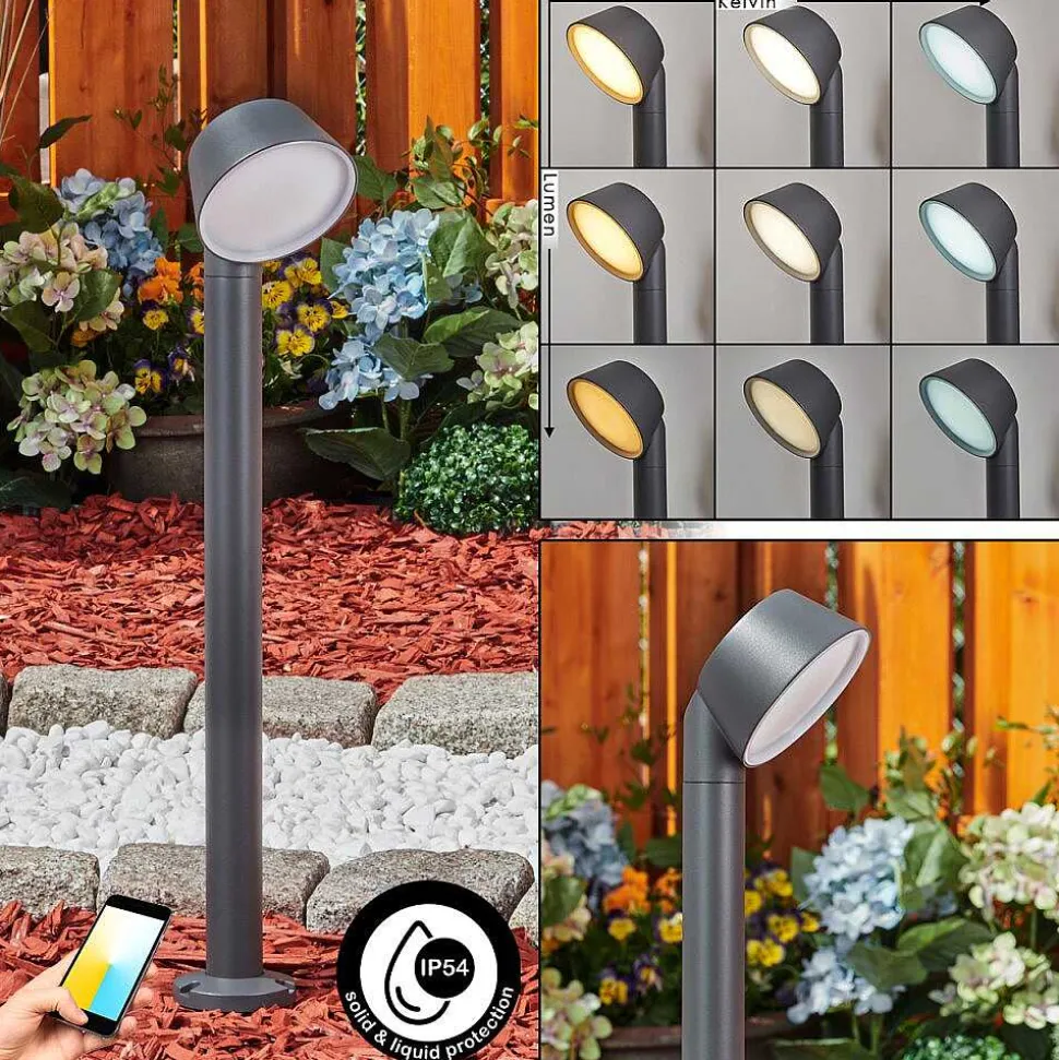 Borne Lumineuse Moroni Led Anthracite, 1 Lumiere