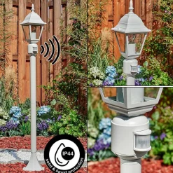 Borne Lumineuse Naofe Blanc, 1 Lumiere, Detecteur De Mouvement