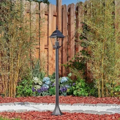 Borne Lumineuse Naofe Noir, 1 Lumiere