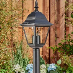 Borne Lumineuse Naofe Noir, 1 Lumiere