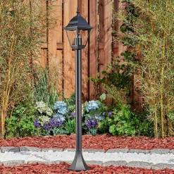 Borne Lumineuse Naofe Noir, 1 Lumiere