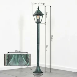 Borne Lumineuse Naofe Vert, Noir, 1 Lumiere