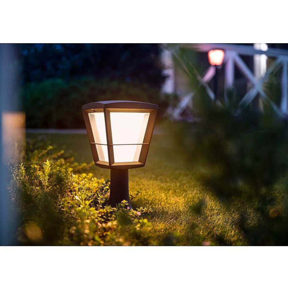 Borne Lumineuse Philips Hue Ambiance White & Color Econic Led Noir, 1 Lumiere, Changeur De Couleurs