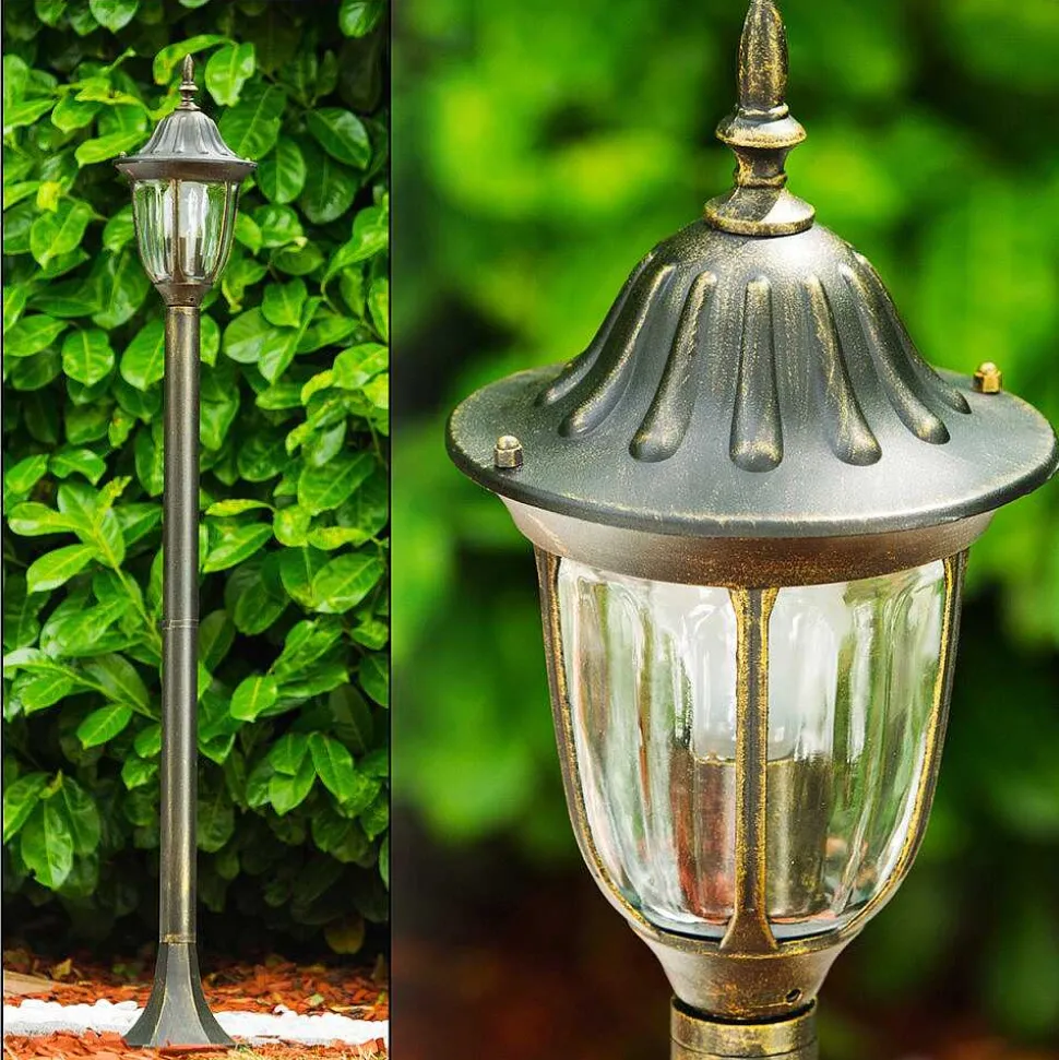 Borne Lumineuse Ribadeo Brun Dore, 1 Lumiere