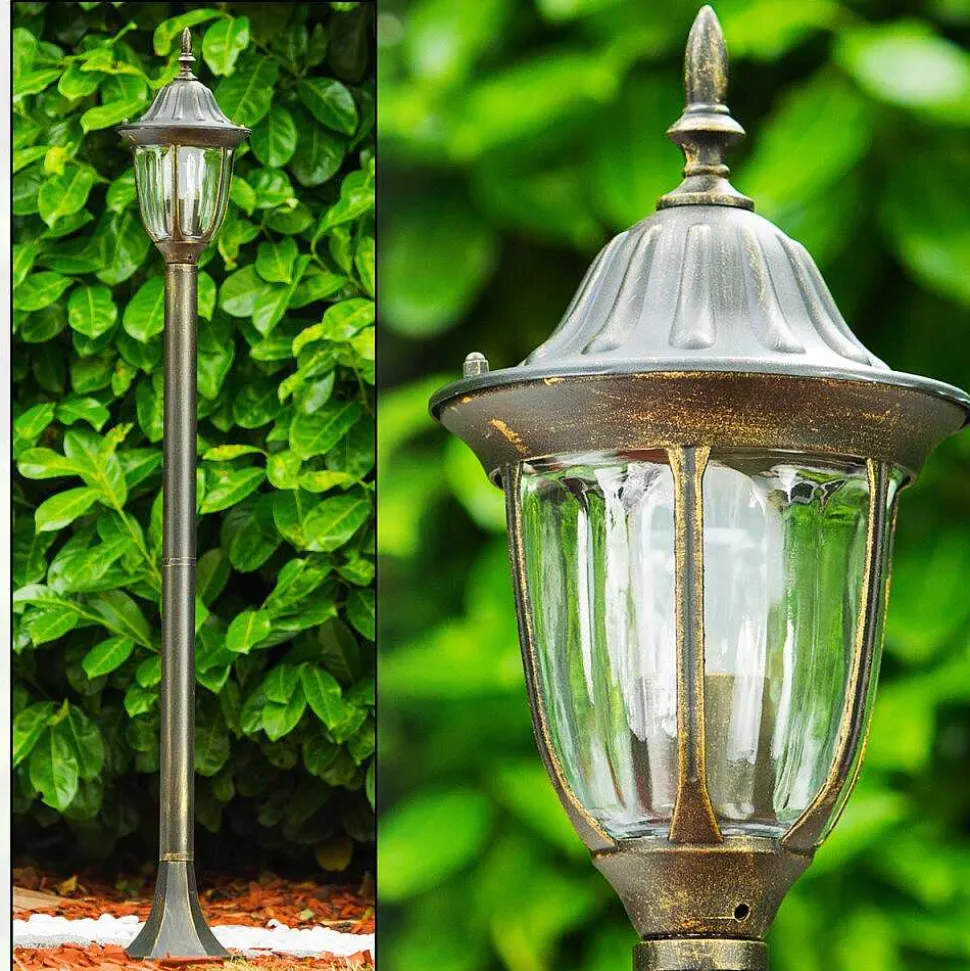 Borne Lumineuse Ribadeo Brun Dore, 1 Lumiere