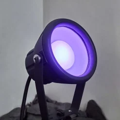 Borne Lumineuse Sempach Led Noir, 1 Lumiere, Changeur De Couleurs