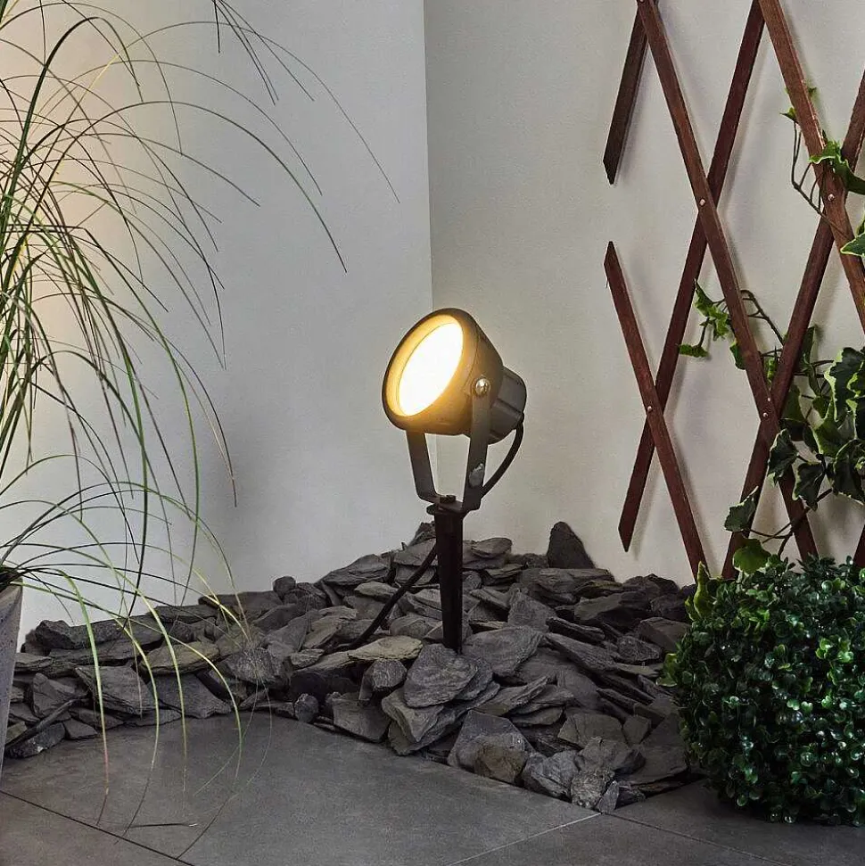 Borne Lumineuse Sempach Led Noir, 1 Lumiere, Changeur De Couleurs