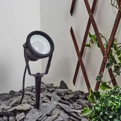 Borne Lumineuse Sempach Led Noir, 1 Lumiere, Changeur De Couleurs