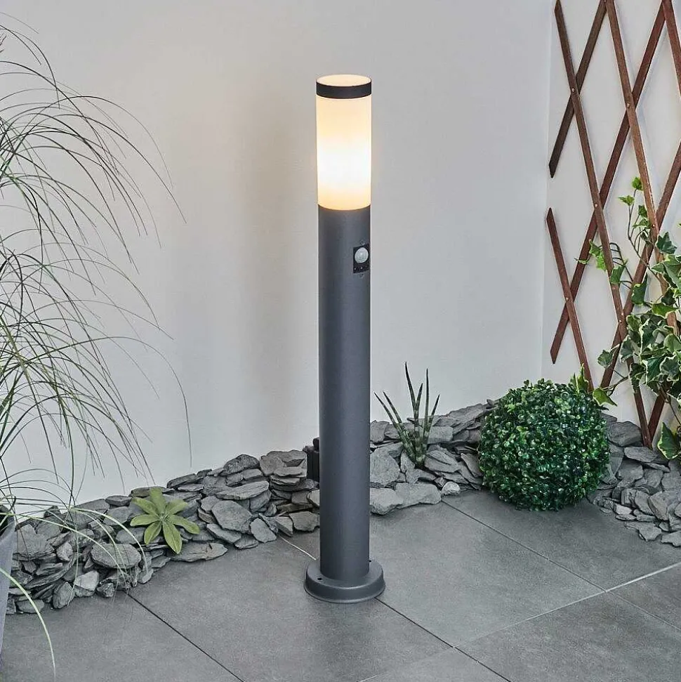 Borne Lumineuse Sessa Anthracite, 1 Lumiere, Detecteur De Mouvement