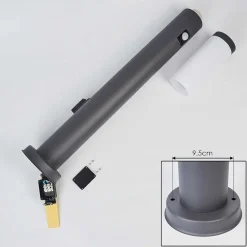 Borne Lumineuse Sessa Anthracite, 1 Lumiere, Detecteur De Mouvement