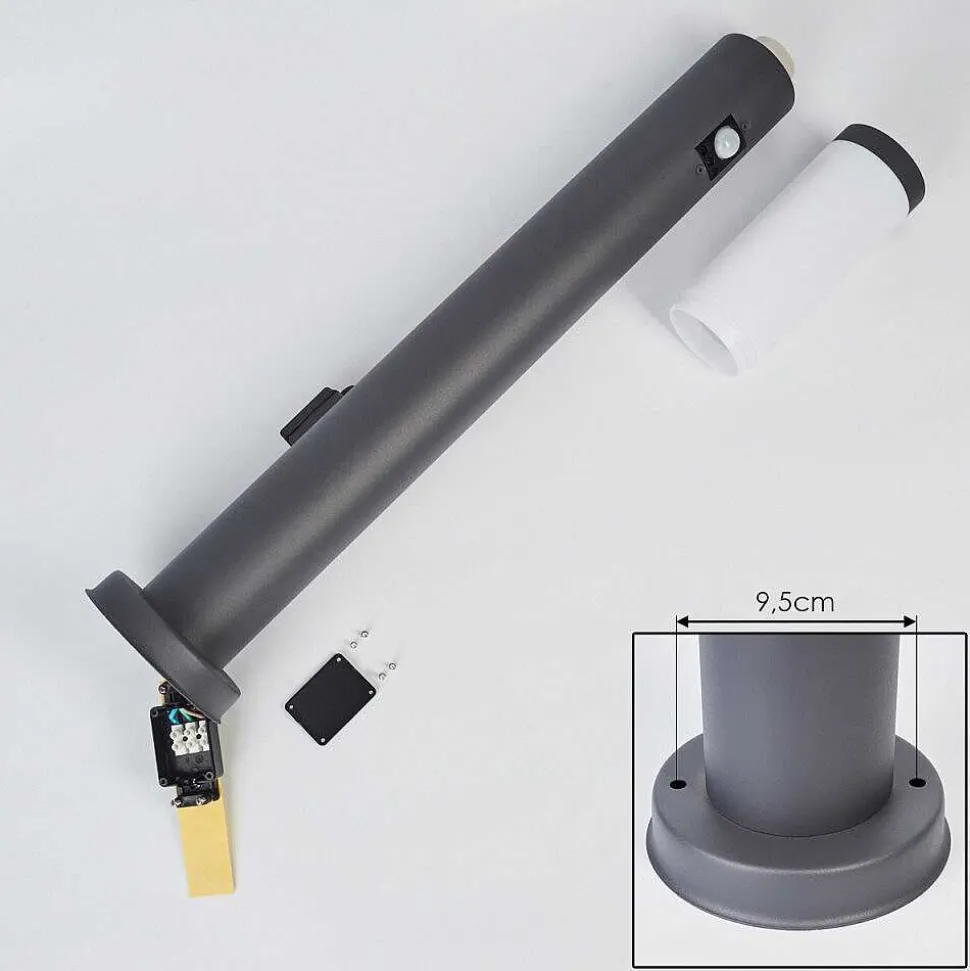 Borne Lumineuse Sessa Anthracite, 1 Lumiere, Detecteur De Mouvement