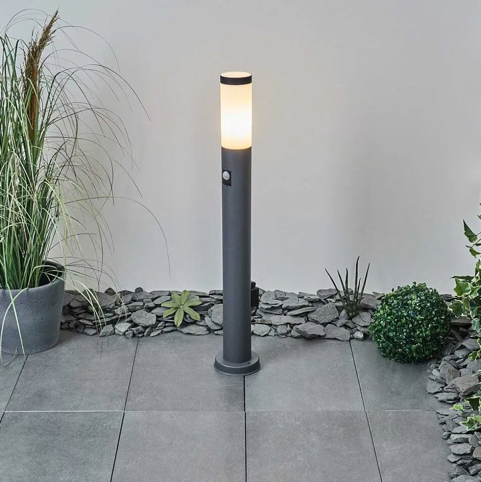 Borne Lumineuse Sessa Anthracite, 1 Lumiere, Detecteur De Mouvement