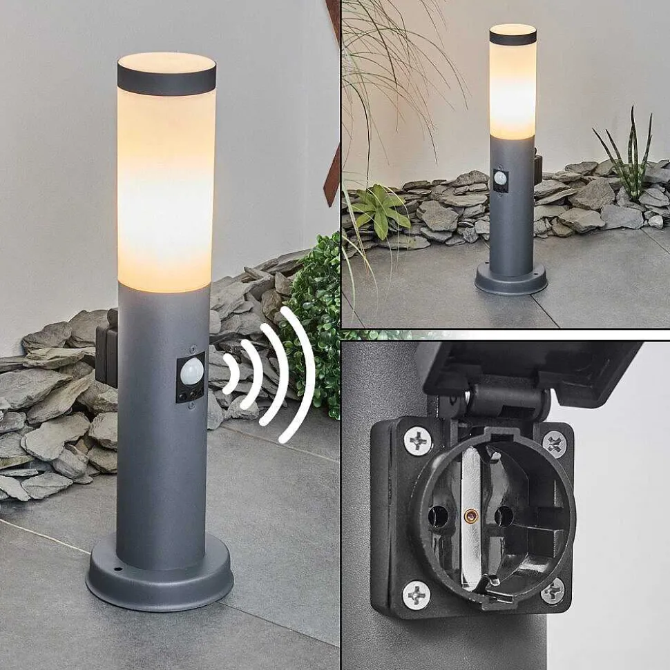 Borne Lumineuse Sessa Anthracite, 1 Lumiere, Detecteur De Mouvement