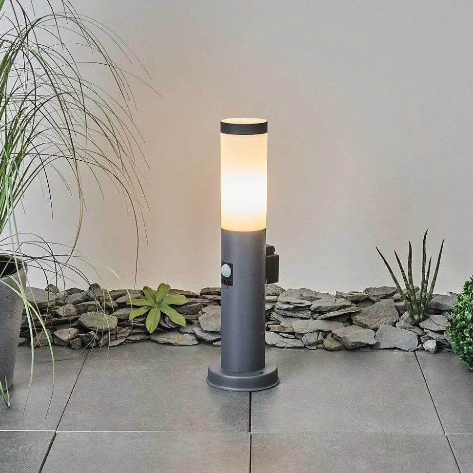 Borne Lumineuse Sessa Anthracite, 1 Lumiere, Detecteur De Mouvement
