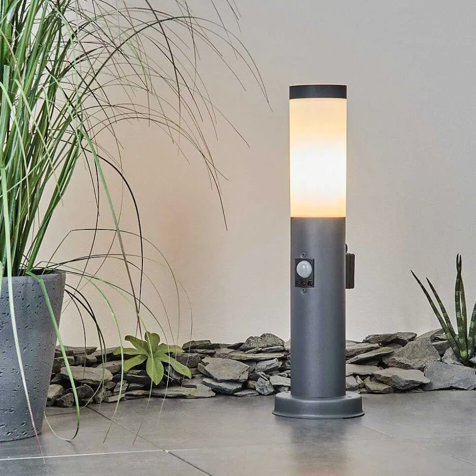 Borne Lumineuse Sessa Anthracite, 1 Lumiere, Detecteur De Mouvement