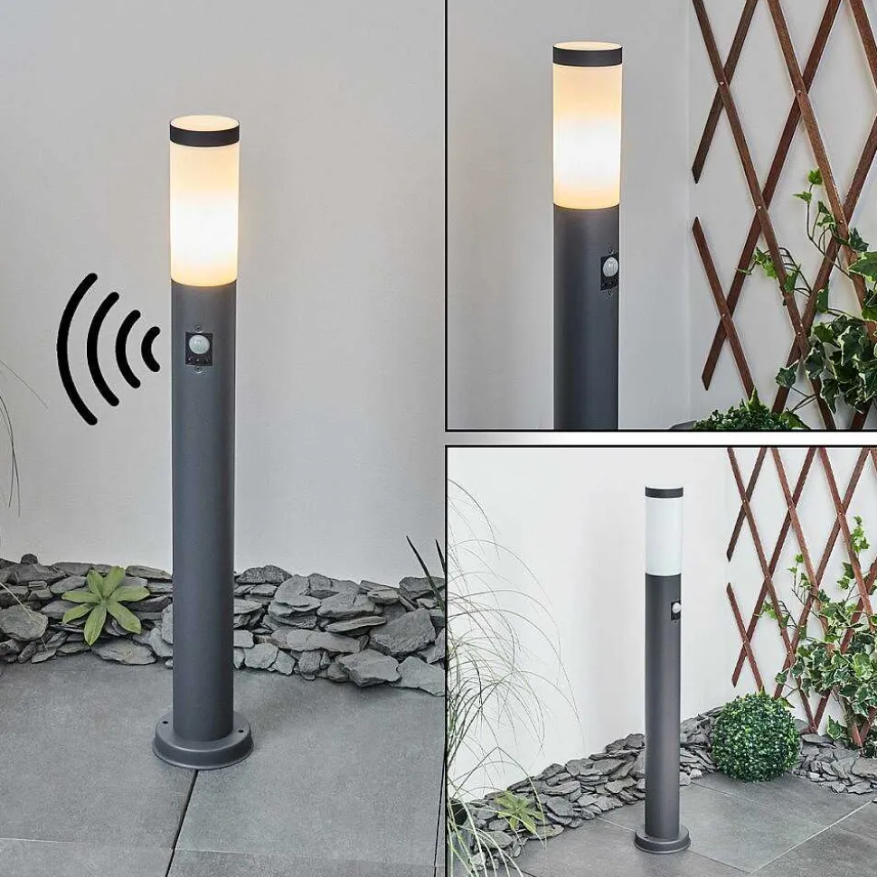 Borne Lumineuse Sessa Anthracite, 1 Lumiere, Detecteur De Mouvement