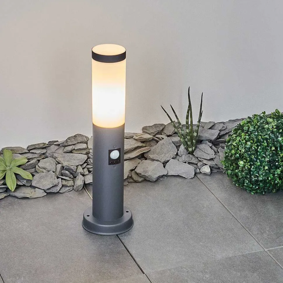 Borne Lumineuse Sessa Anthracite, 1 Lumiere, Detecteur De Mouvement
