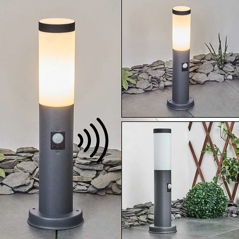 Borne Lumineuse Sessa Anthracite, 1 Lumiere, Detecteur De Mouvement