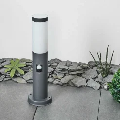 Borne Lumineuse Sessa Anthracite, 1 Lumiere, Detecteur De Mouvement