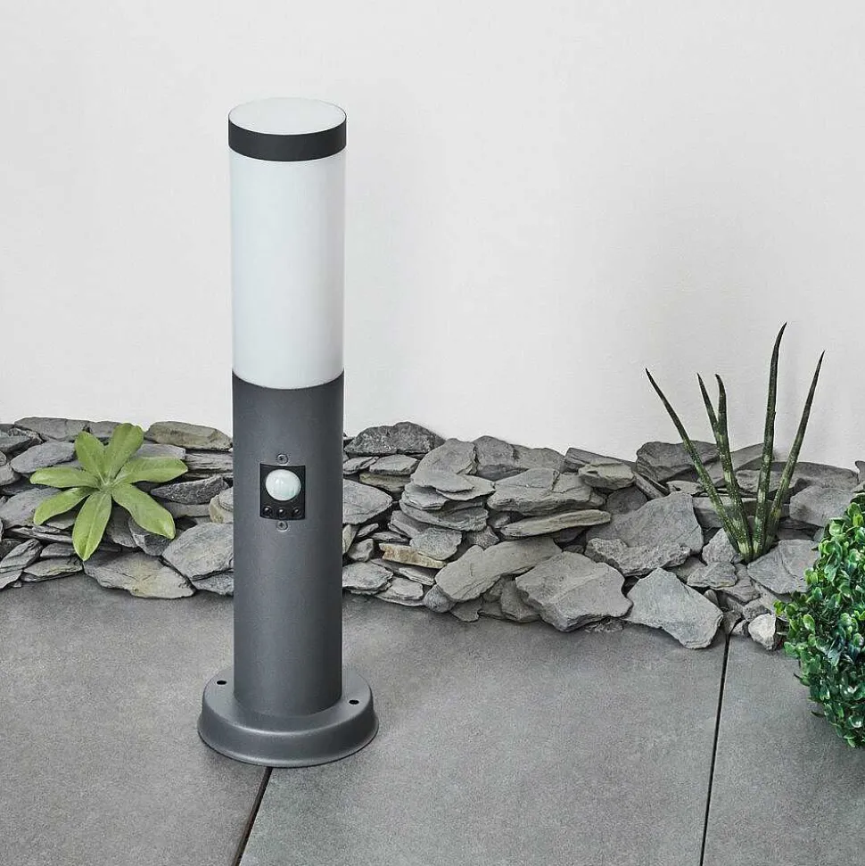 Borne Lumineuse Sessa Anthracite, 1 Lumiere, Detecteur De Mouvement
