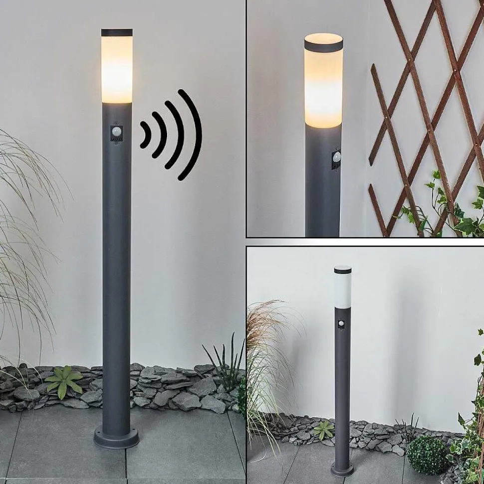Borne Lumineuse Sessa Anthracite, 1 Lumiere, Detecteur De Mouvement