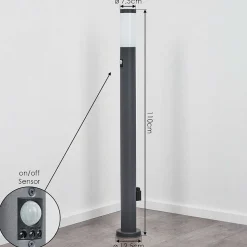 Borne Lumineuse Sessa Anthracite, 1 Lumiere, Detecteur De Mouvement