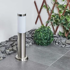 Borne Lumineuse Sessa Nickel Mat, 1 Lumiere