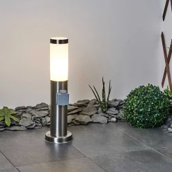 Borne Lumineuse Sessa Nickel Mat, 1 Lumiere