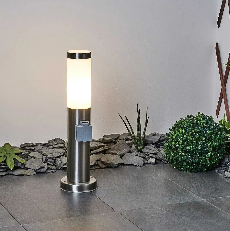 Borne Lumineuse Sessa Nickel Mat, 1 Lumiere