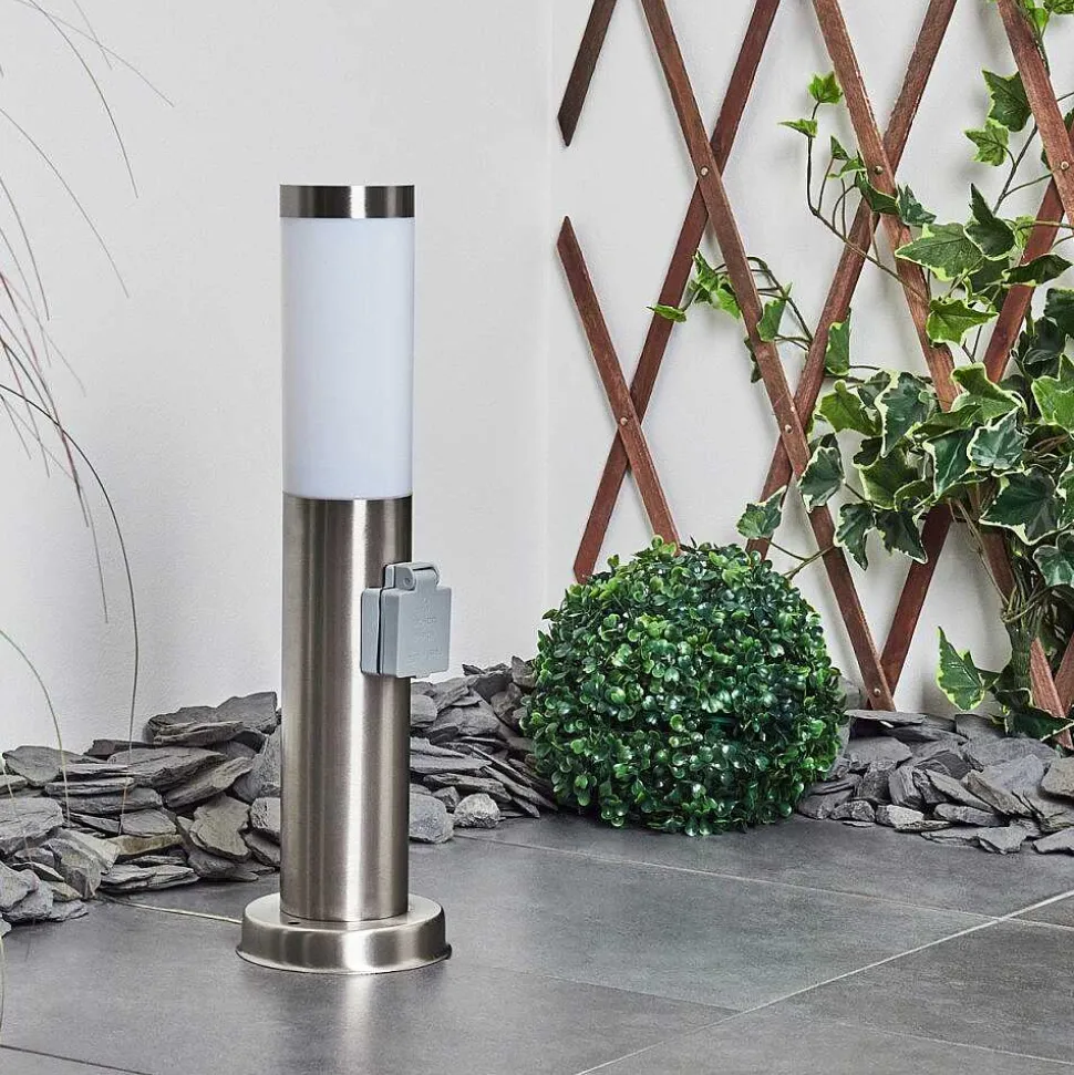 Borne Lumineuse Sessa Nickel Mat, 1 Lumiere